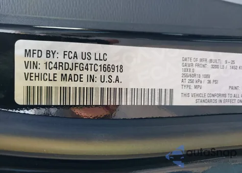 2026 Dodge Durango Pursuit Awd z USA, uszkodzony, nr VIN 1C4RDJFG4TC166918